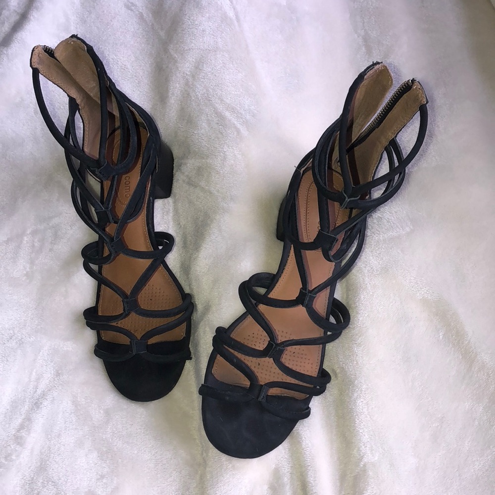Corso Como Black Wrap Heels; Size 7 1/2